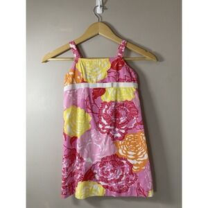 Lilly Pulitzer Vintage Label Girls Dress Size 5 Colorful Floral A-Line Bow Lined